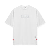 0822. AeroSilver® Oversized Tee - White "Box Logo"