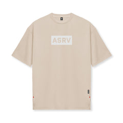 0822. AeroSilver® Oversized Tee - Beige "Box Logo"