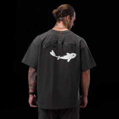 0797. Tech Essential™ Relaxed Tee - Space Grey "Koi"