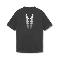 0797. Tech Essential™ Relaxed Tee - Space Grey "Brush Stroke"