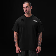 0797. Tech Essential™ Relaxed Tee - Black "TD"