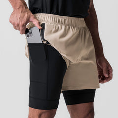 0784. Ultralite™ 6" Liner Short - Beige/Black