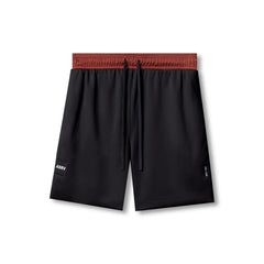 0795. SilverPlus™ Mesh Reversible Short - Brick/Black
