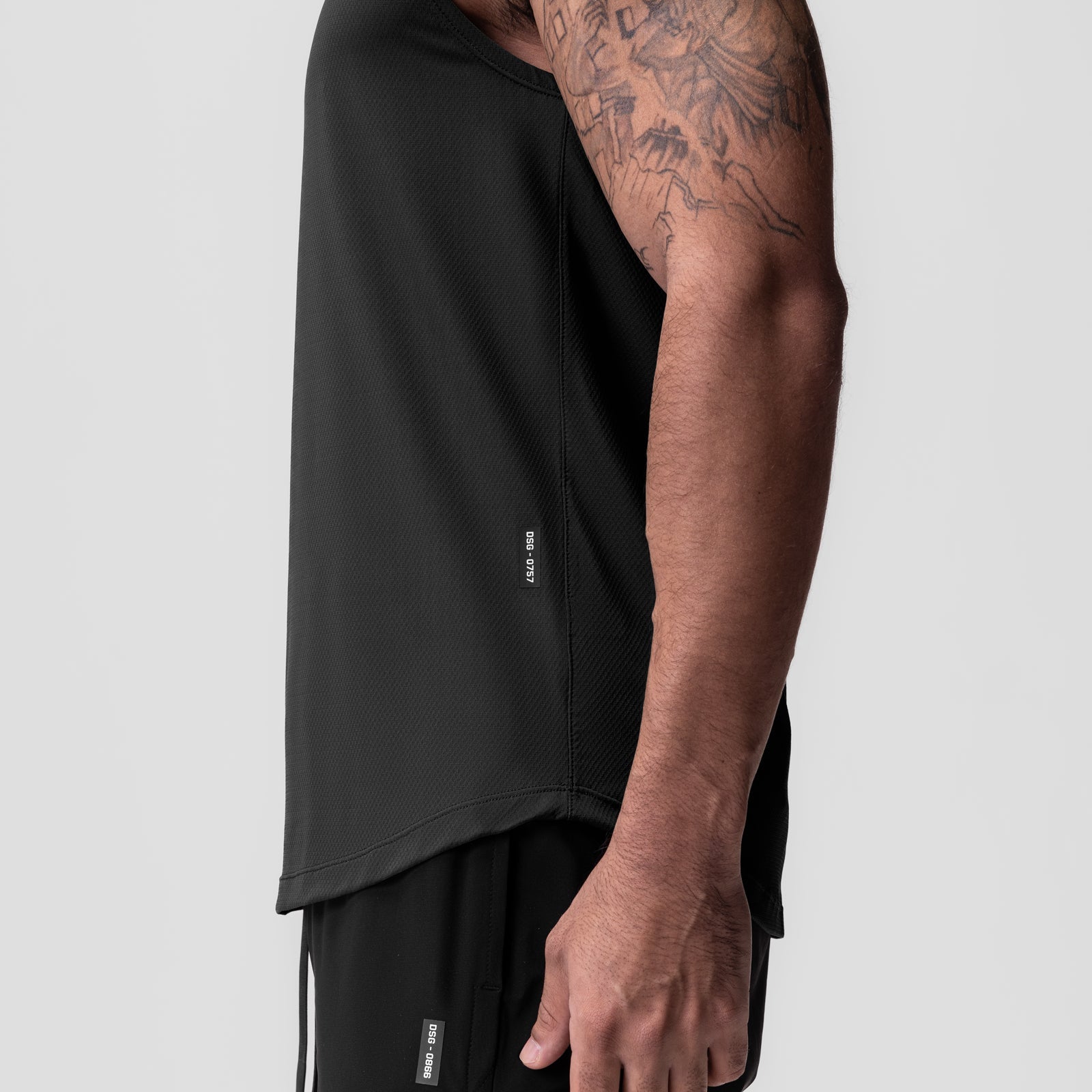 0757. AeroSilver® Cutoff Tank - Black "Box Logo"
