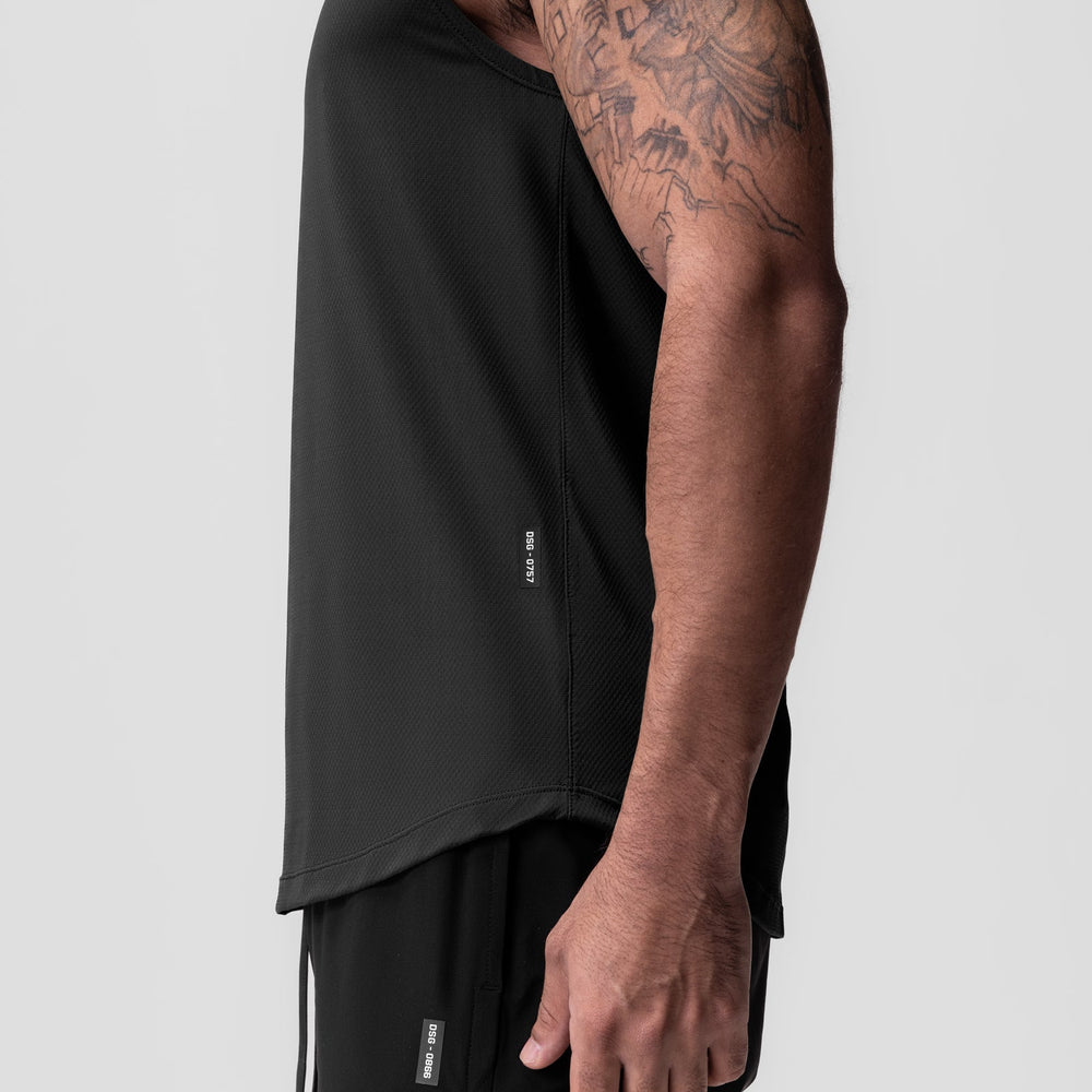 0757. AeroSilver® Cutoff Tank - Black "Box Logo"