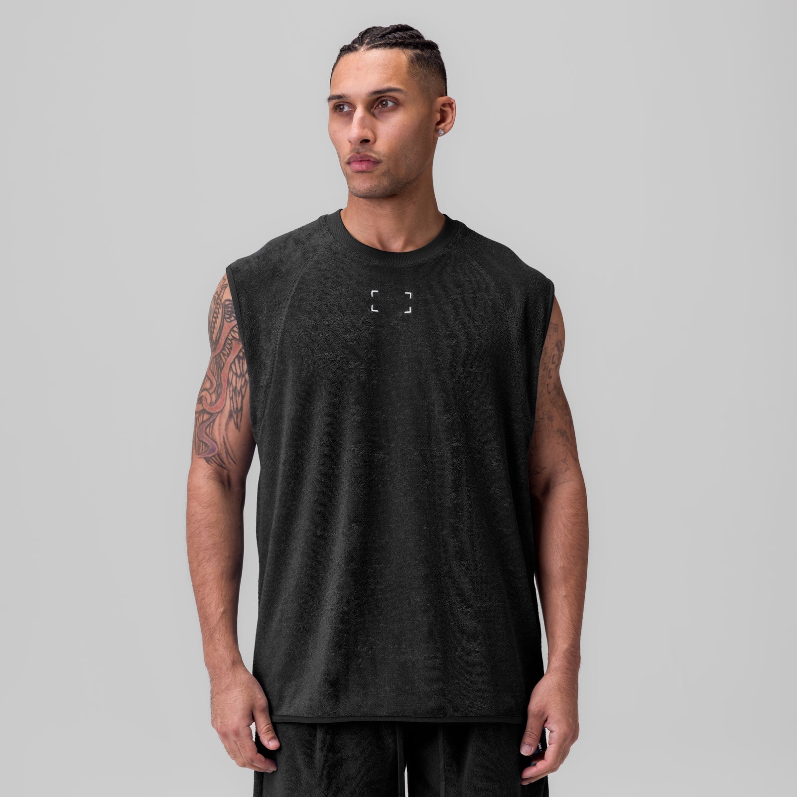 1092. Towel Terry Cutoff - Black