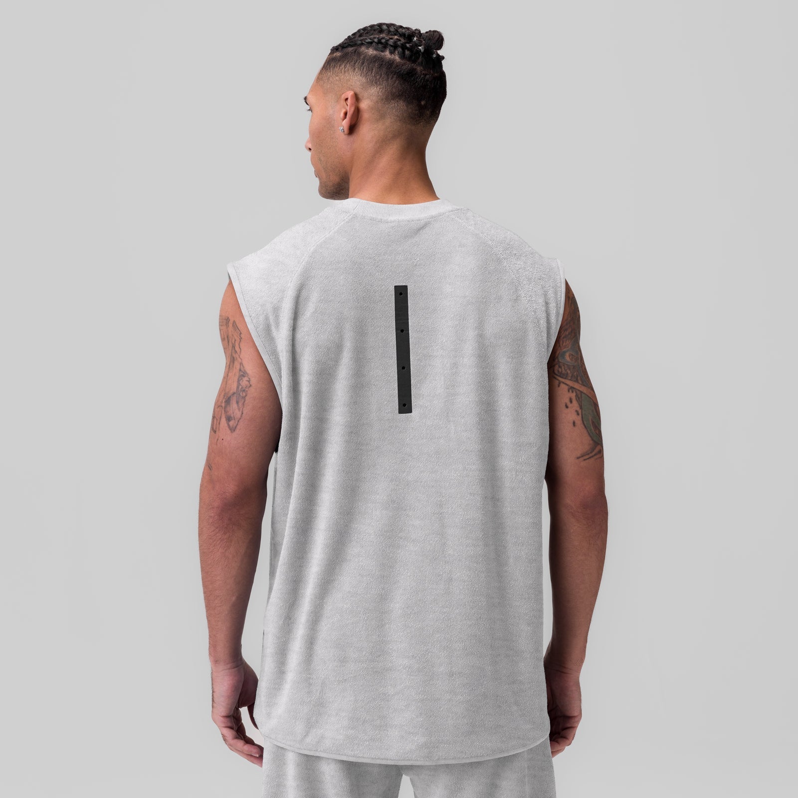 1092. Towel Terry Cutoff - Heather Grey