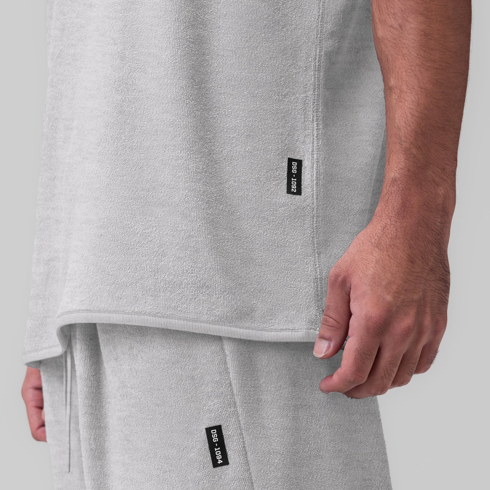 1092. Towel Terry Cutoff - Heather Grey