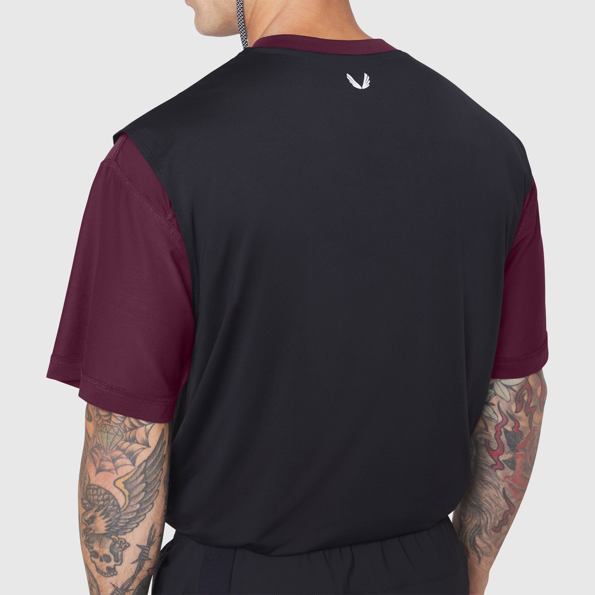 1186. SUPIMA® Ice-Skin™ Reversible Tee - Merlot/Black