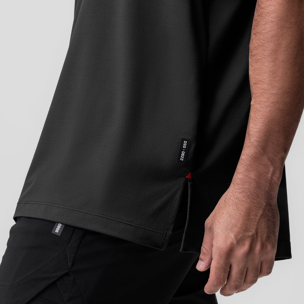 0822. AeroSilver® Oversized Tee - Black "RP"