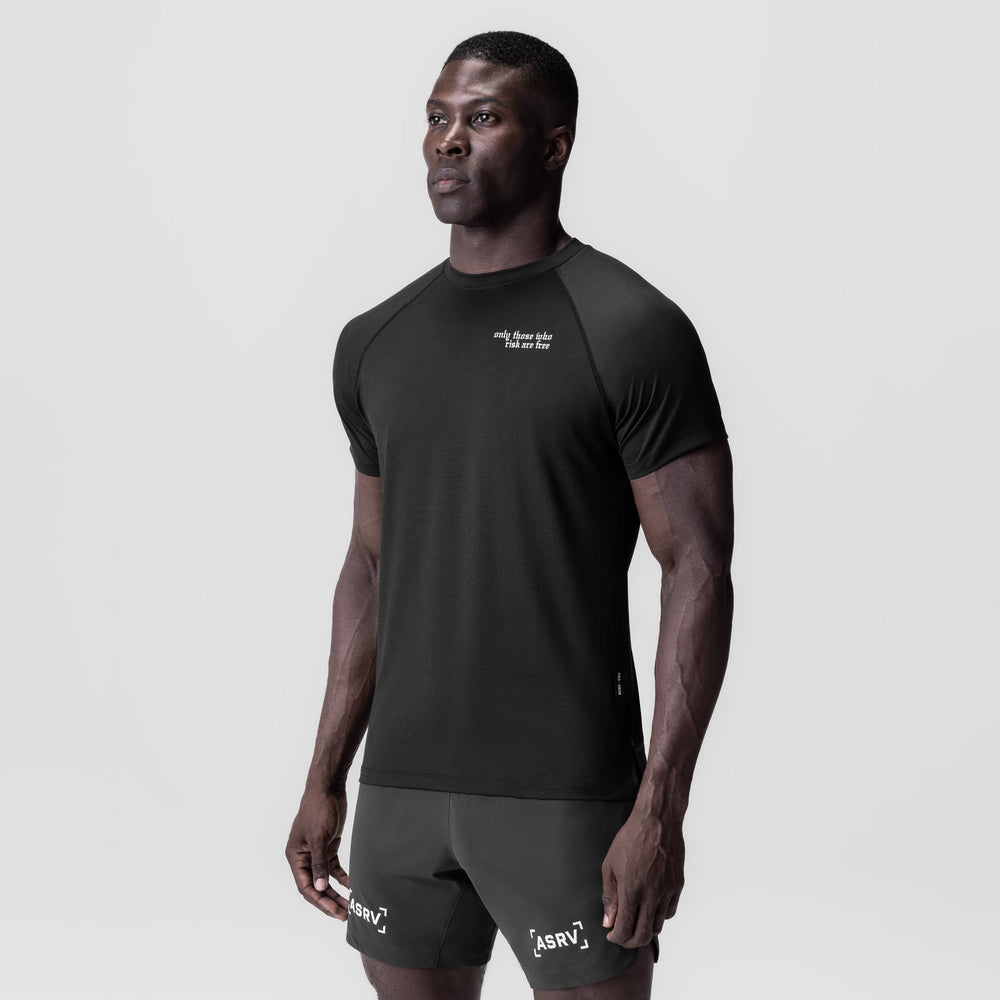 0839. 3D-Lite® 2.0 Lycra® Fitted Tee - Black "Brush Wings"