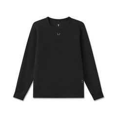 1112. Waffle Knit Longsleeve - Black