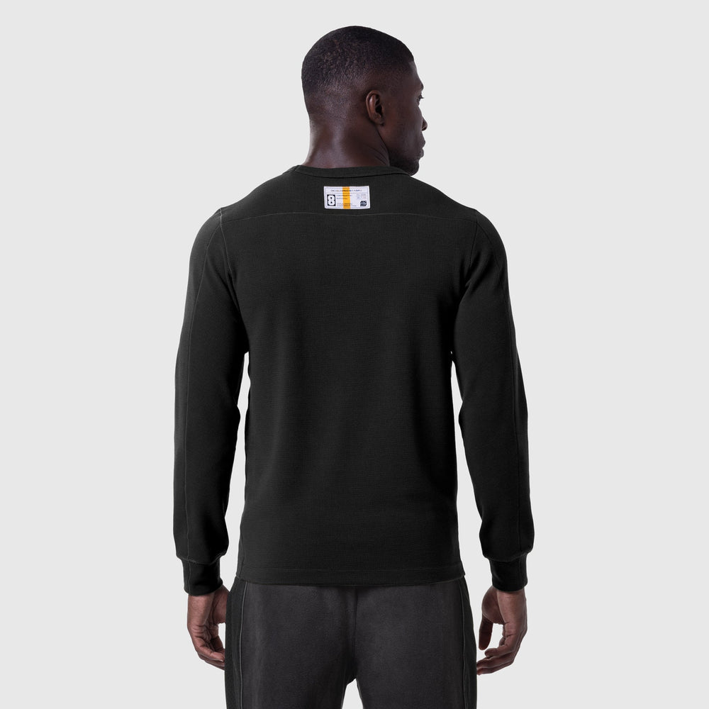 1112. Waffle Knit Longsleeve - Black