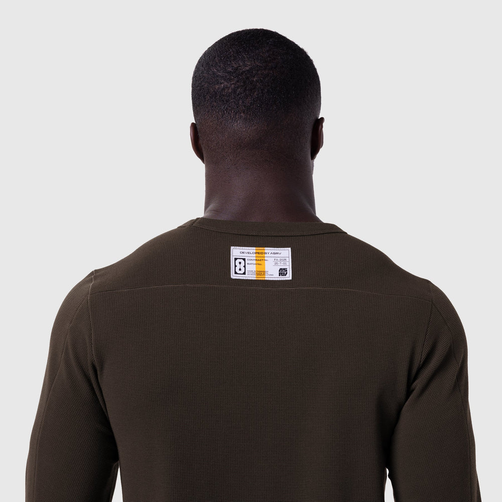 1112. Waffle Knit Longsleeve - Dark Earth