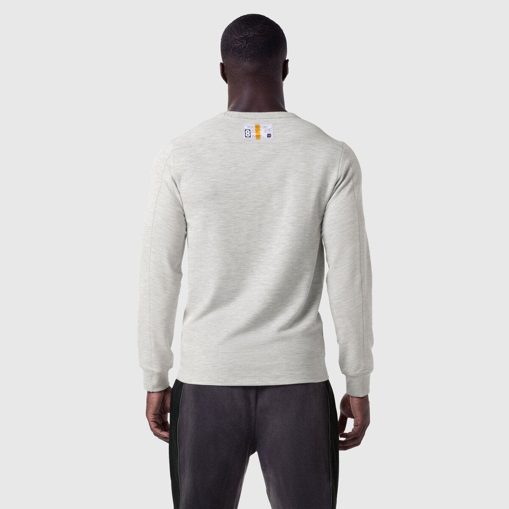 1112. Waffle Knit Longsleeve - Heather Grey