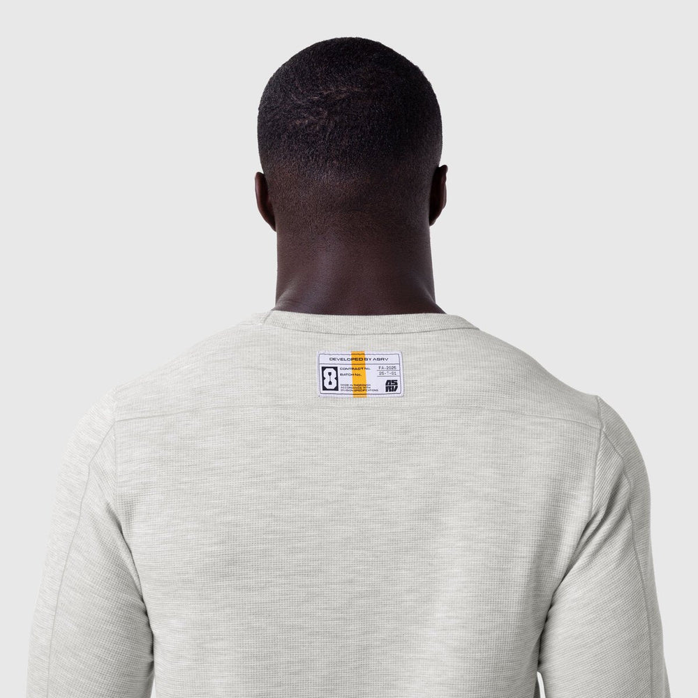 1112. Waffle Knit Longsleeve - Heather Grey