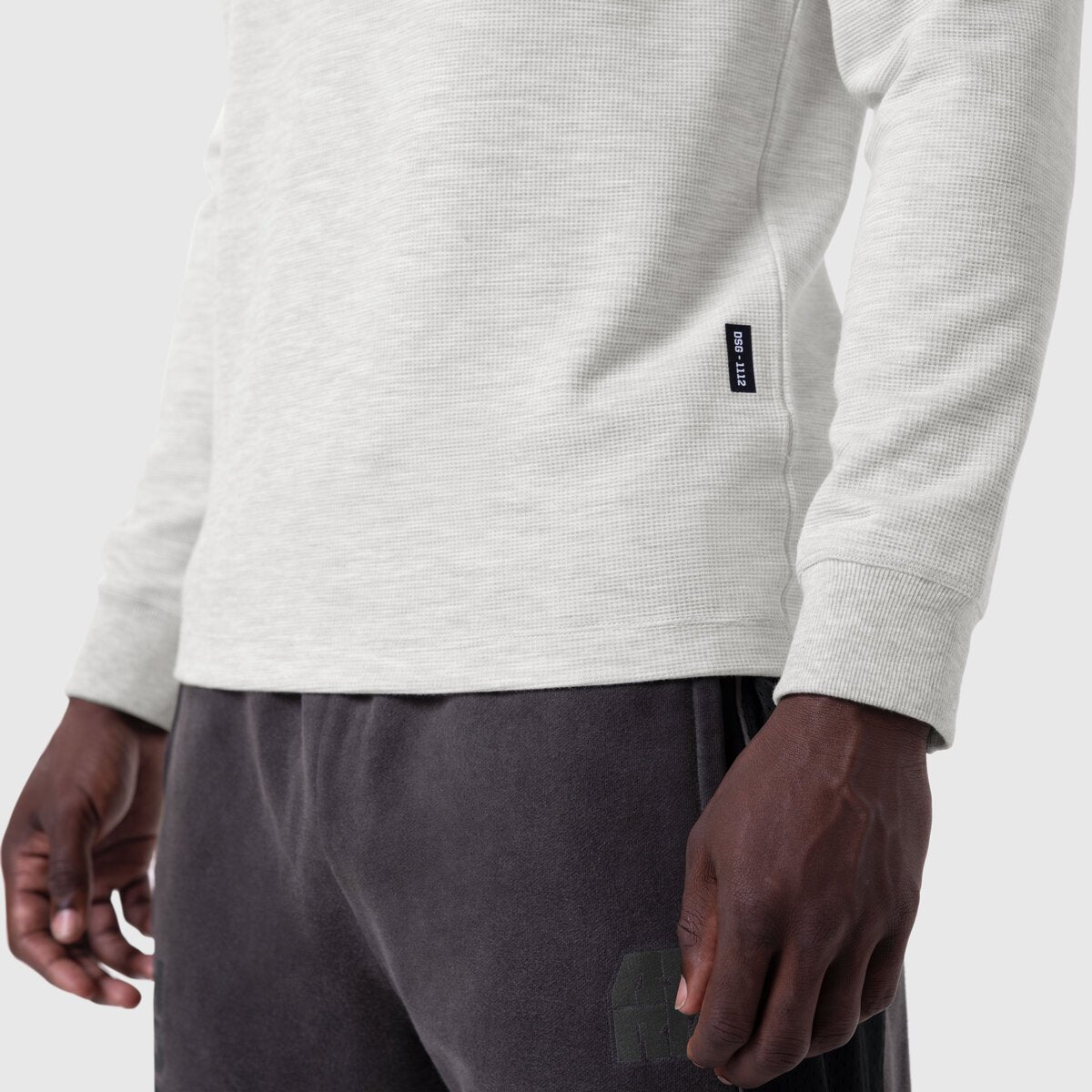 1112. Waffle Knit Longsleeve - Heather Grey
