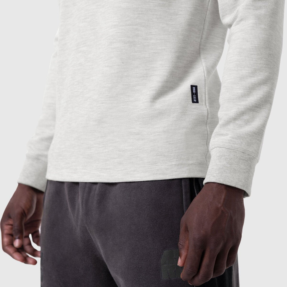 1112. Waffle Knit Longsleeve - Heather Grey