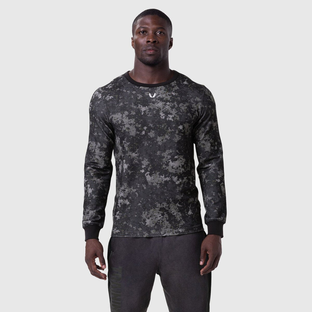 1112. Waffle Knit Longsleeve - Pixel Camo