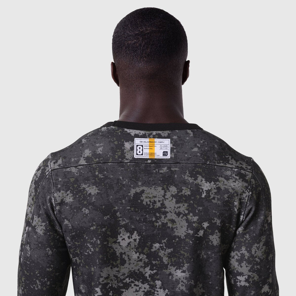 1112. Waffle Knit Longsleeve - Pixel Camo