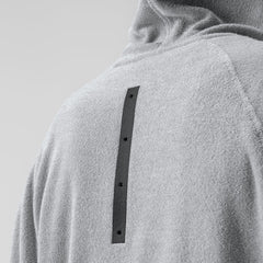 1054. Towel Terry Reversible Hoodie - Heather Grey
