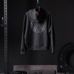 0874. Tech-Terry™ Zip Pocket Hoodie - Black "Outline"