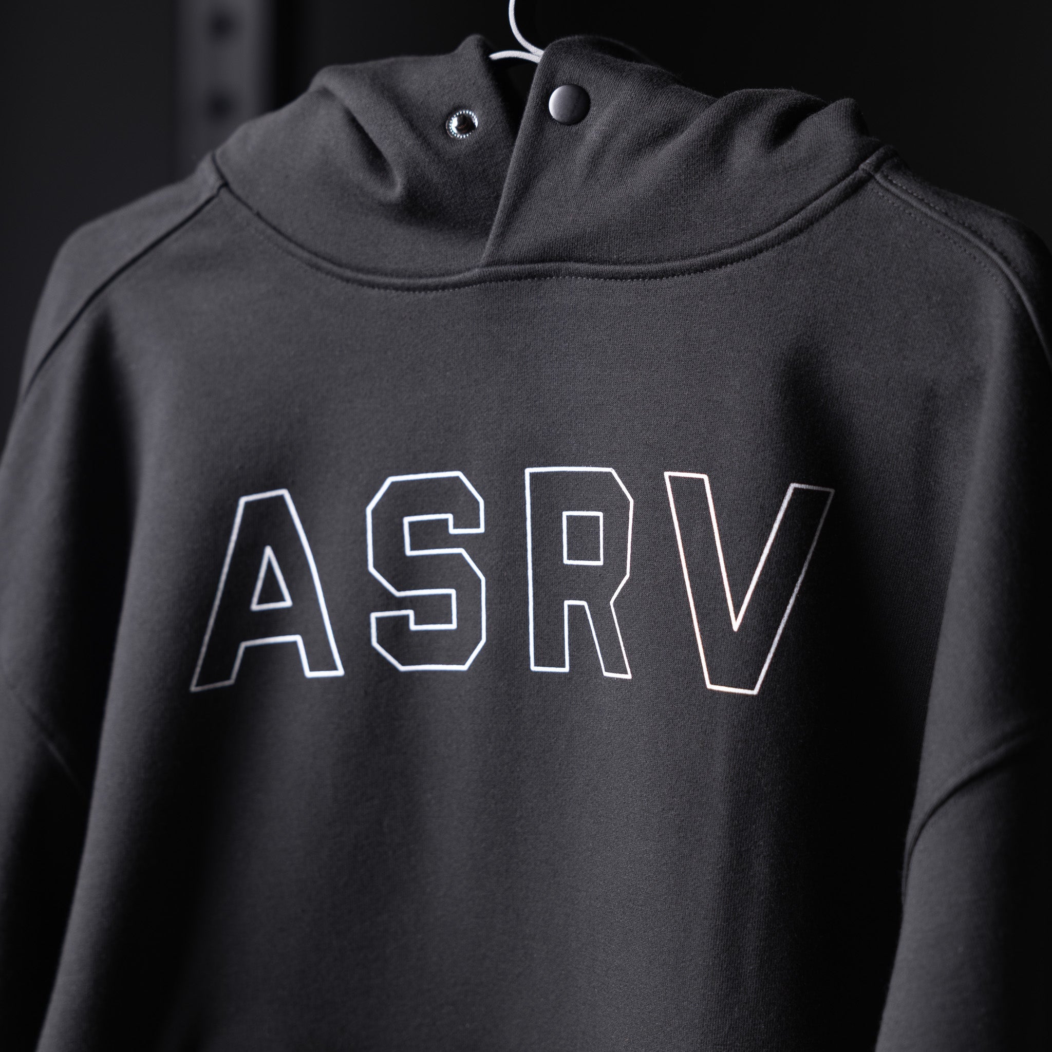 0874. Tech-Terry™ Zip Pocket Hoodie - Black "Outline"
