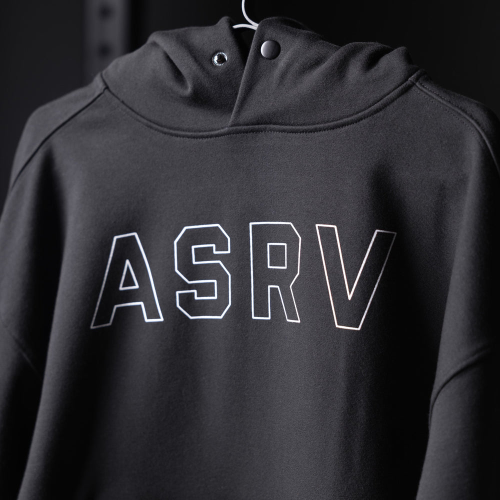 0874. Tech-Terry™ Zip Pocket Hoodie - Black "Outline"