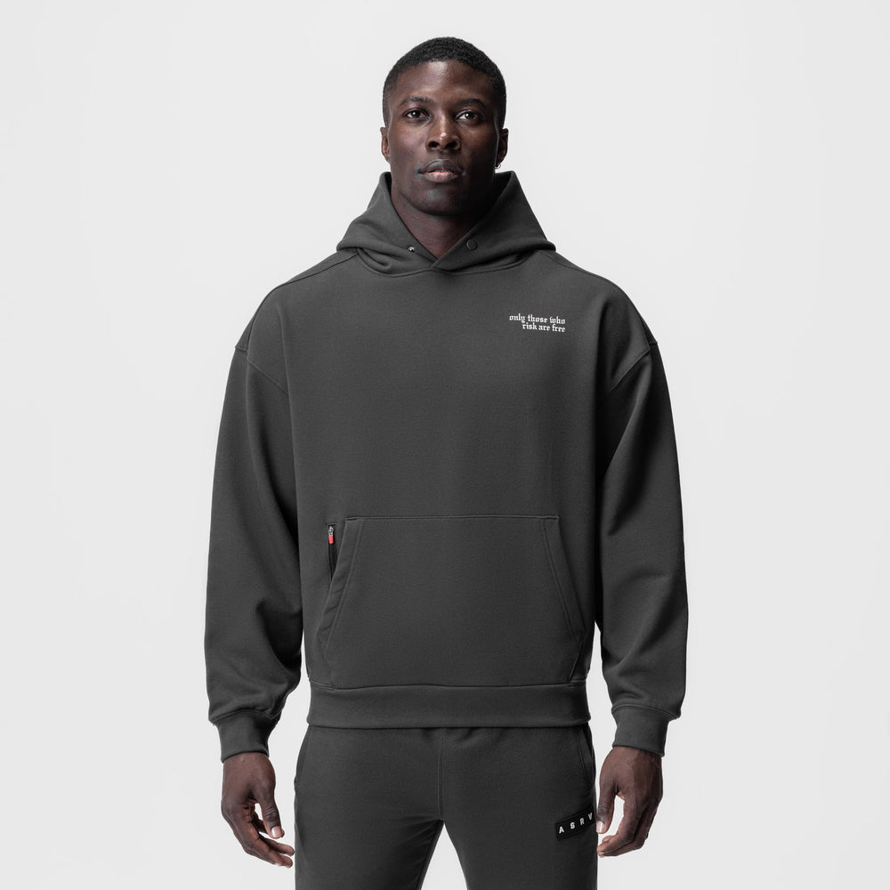 0874. Tech-Terry™ Zip Pocket Hoodie - Space Grey/White "Brush Wings/AS