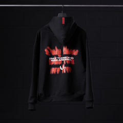 0874. Tech-Terry™ Zip Pocket Hoodie - Black "Risk Protocol"