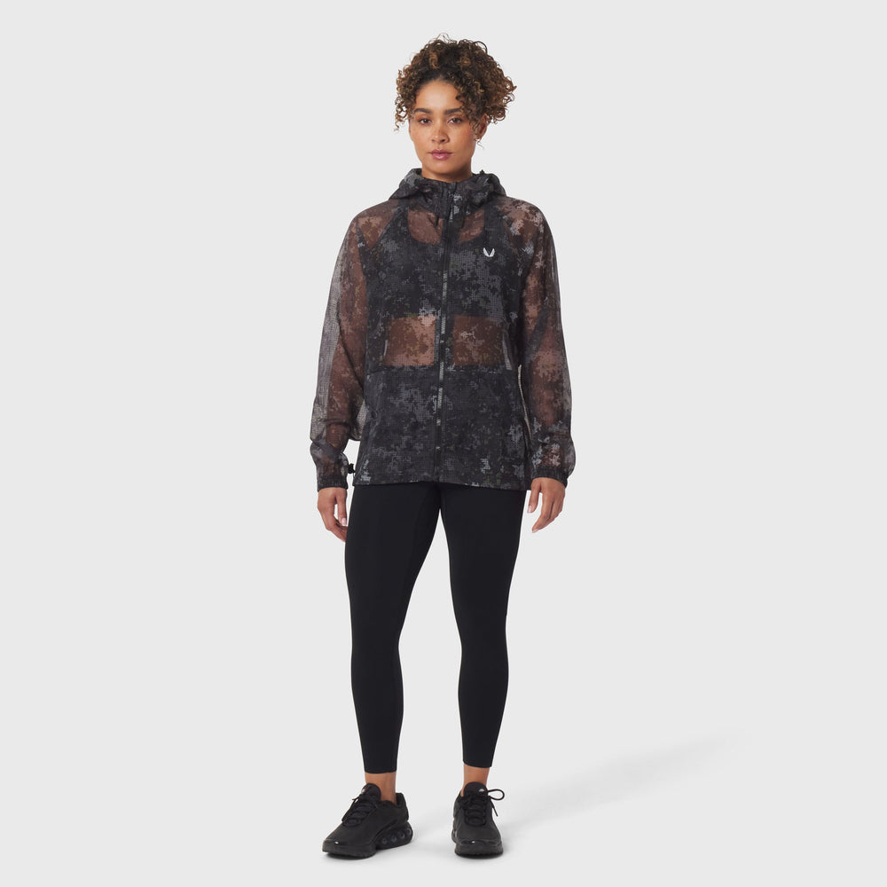1162. Weather-Ready Transparent Ripstop Shell Jacket - Pixel Camo