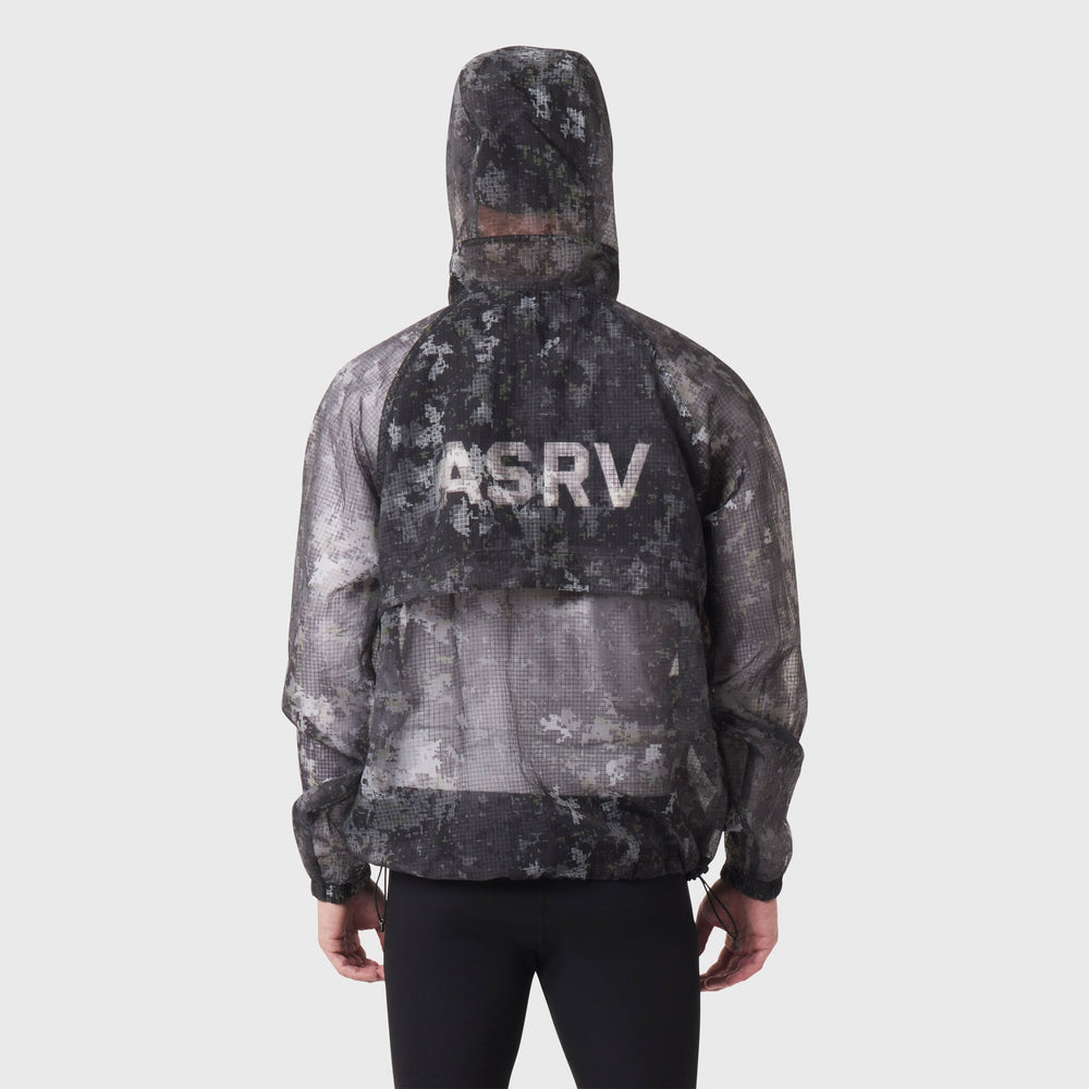 1162. Weather-Ready Transparent Ripstop Shell Jacket - Pixel Camo