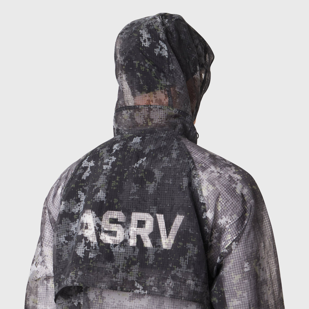 1162. Weather-Ready Transparent Ripstop Shell Jacket - Pixel Camo