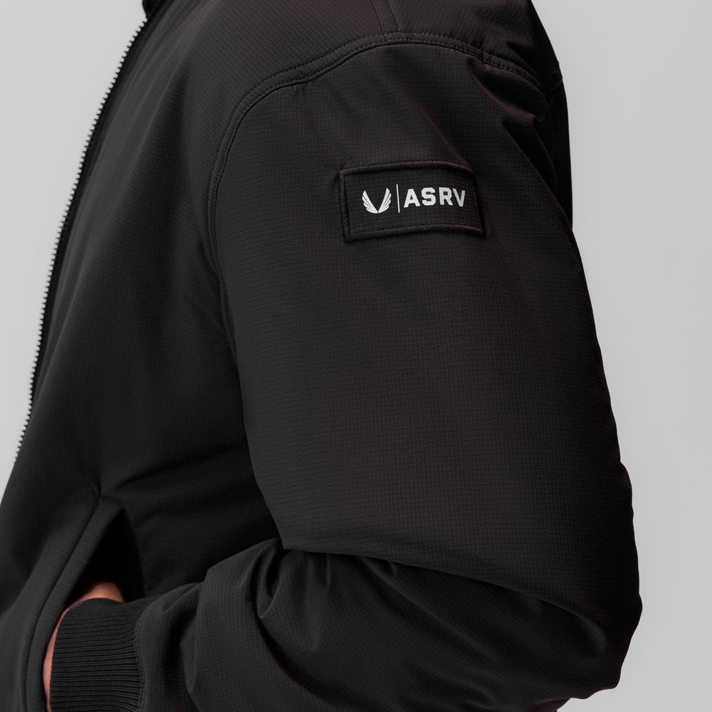0858. Ripstop Insulated Bomber Jacket - Black