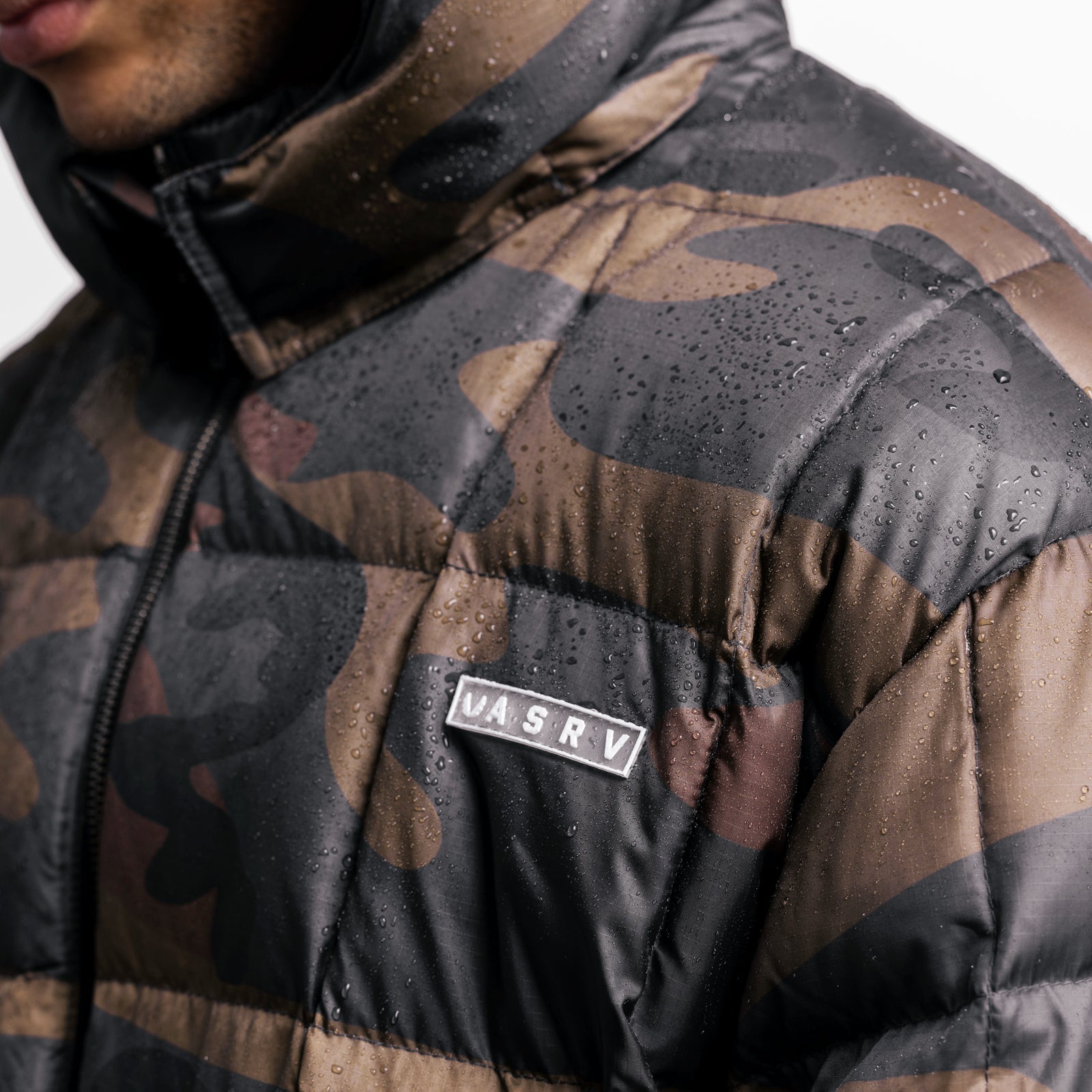 0551. Weather-Ready Down Puffer Jacket - Rust Camo