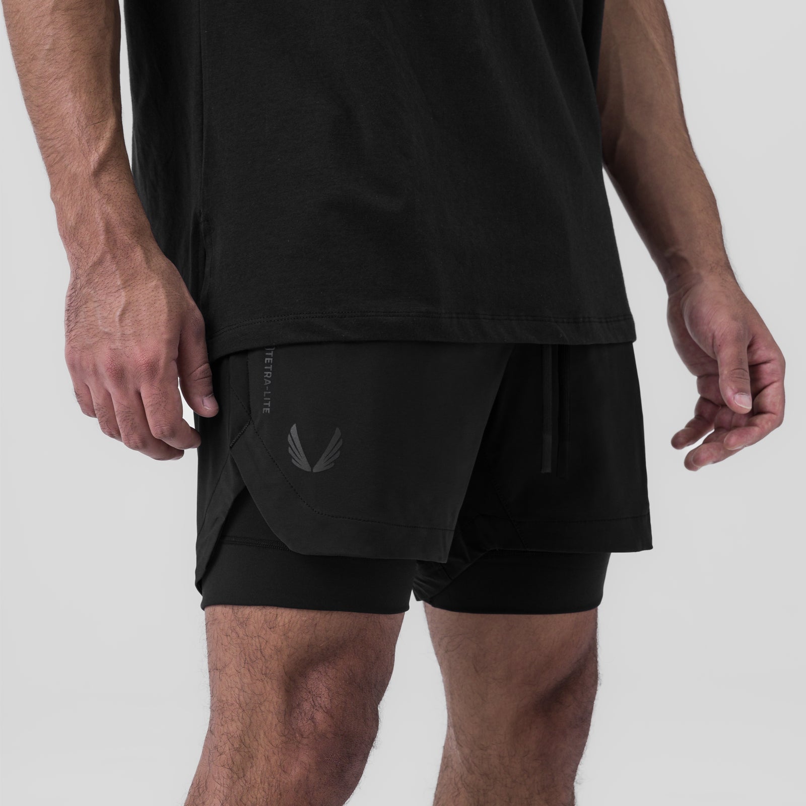 0865. Tetra-Lite® 5" Liner Short - Black "Wings"/Black