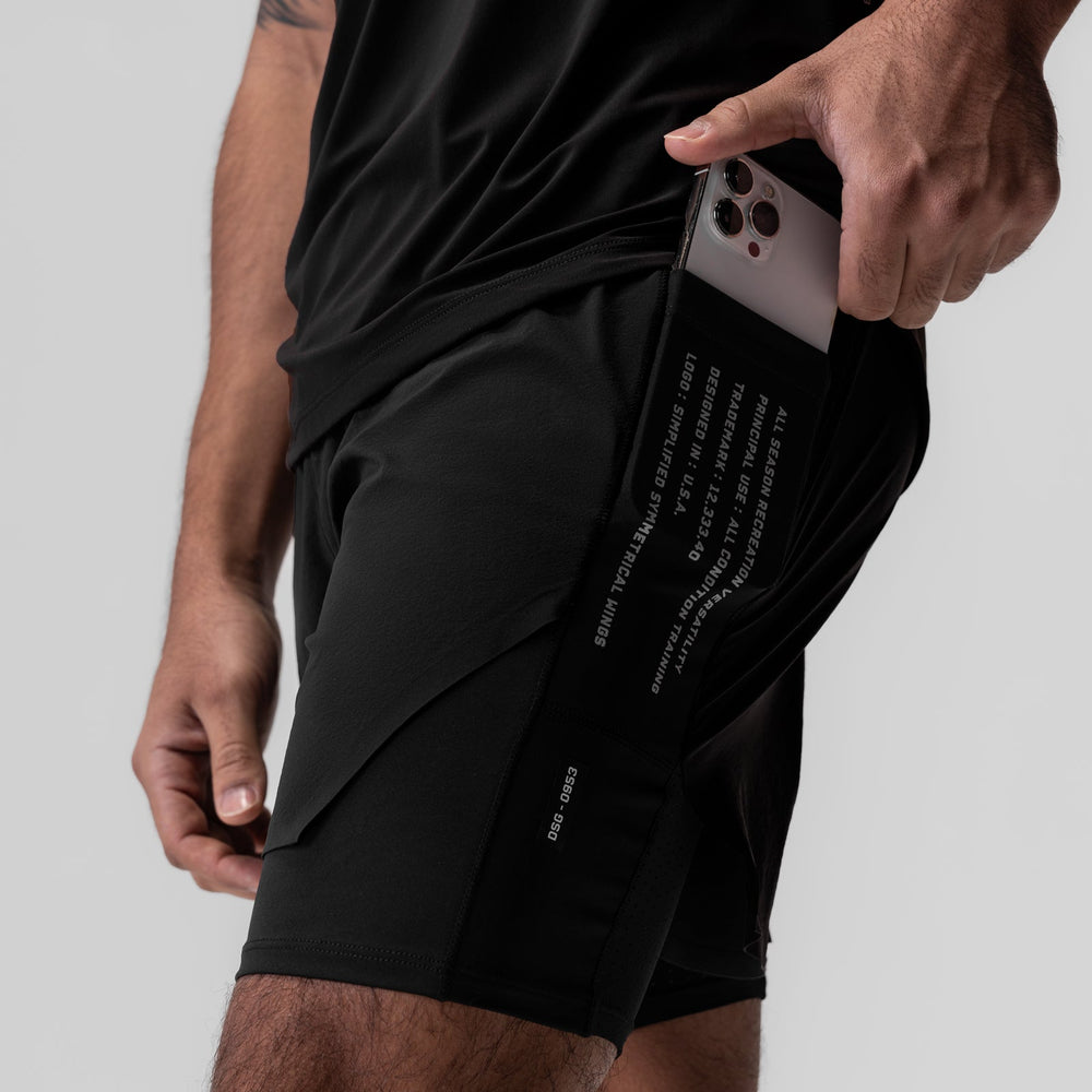 0953. Aerotex™ Hybrid Liner Short - Black/Black