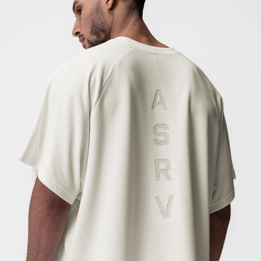 0946. Waffle Knit Oversized Tee - Cream