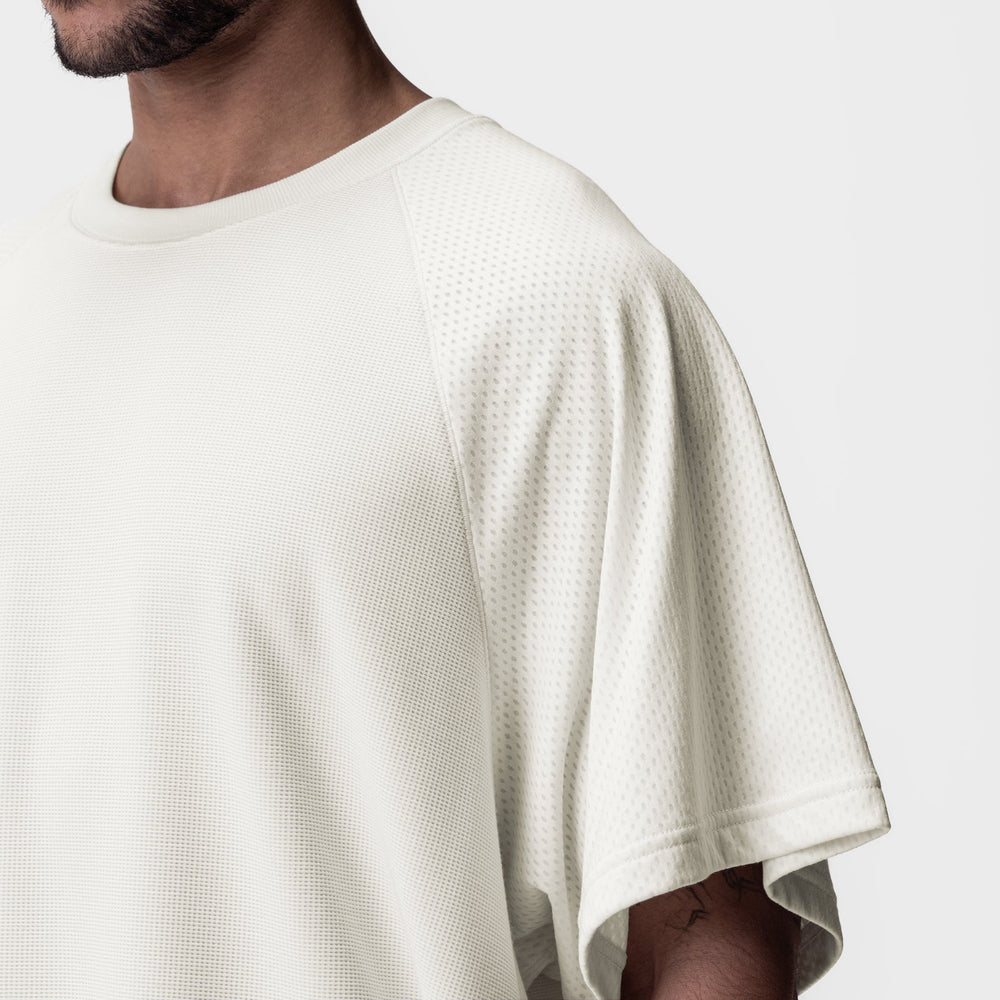 0946. Waffle Knit Oversized Tee - Cream