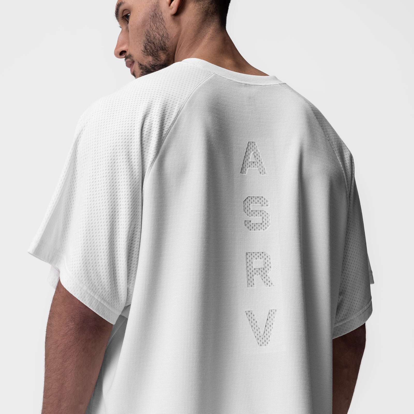 0946. Waffle Knit Oversized Tee - White