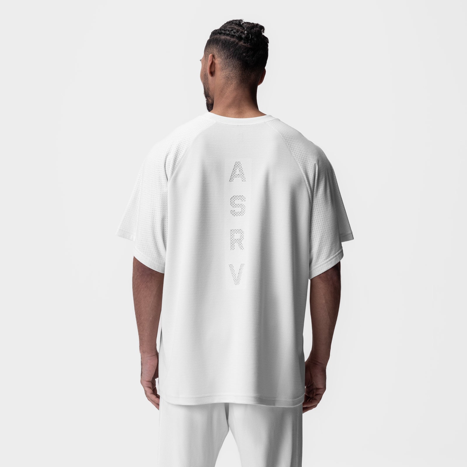 0946. Waffle Knit Oversized Tee - White