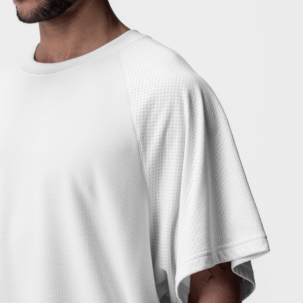 0946. Waffle Knit Oversized Tee - White