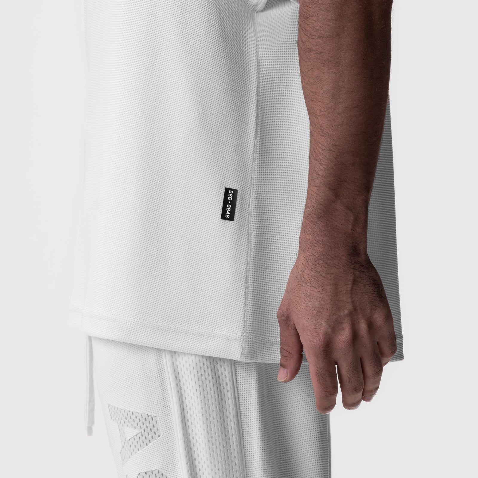0946. Waffle Knit Oversized Tee - White