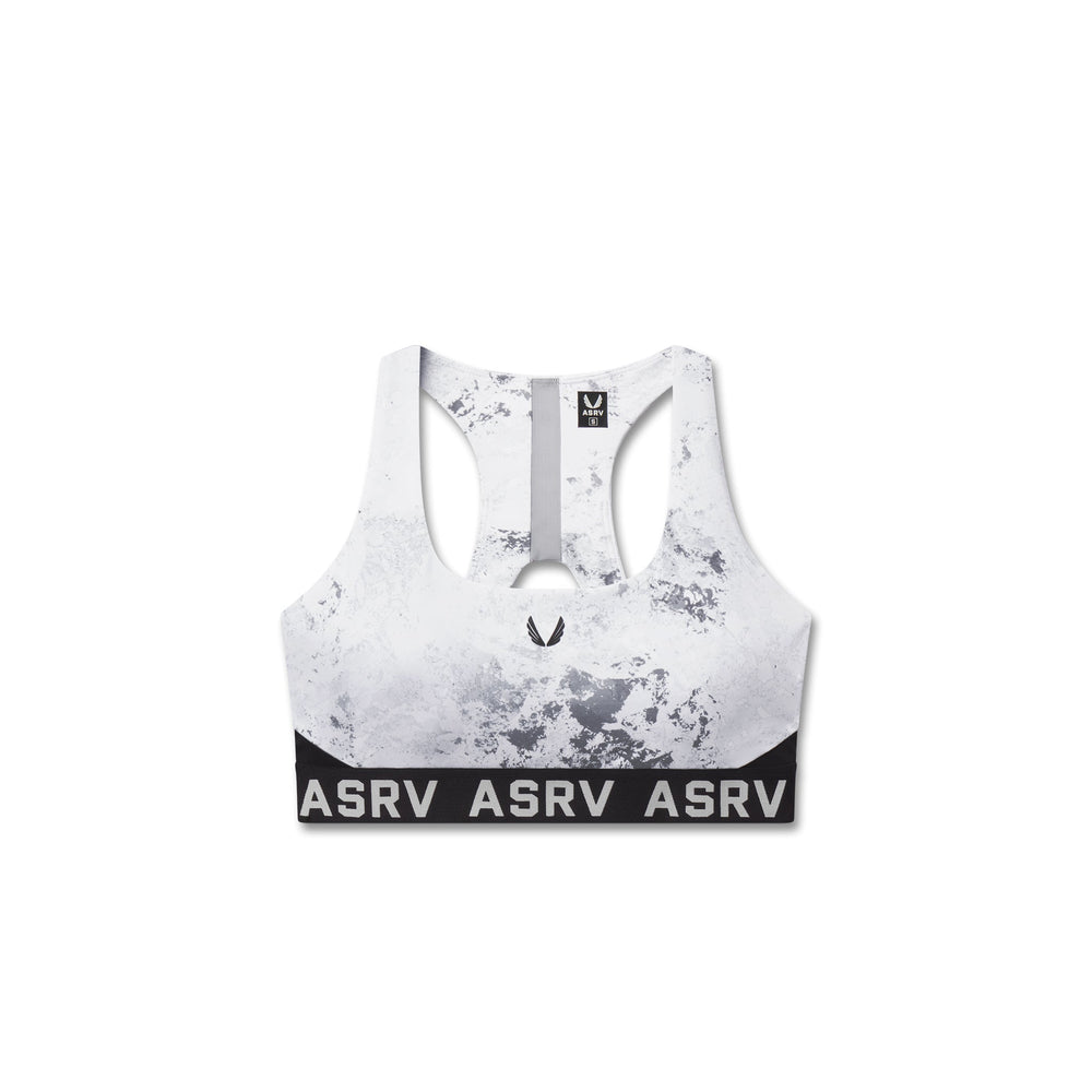 W083. LYCRA® ADAPTIV Racerback Sports Bra - Sedona Snow Camo