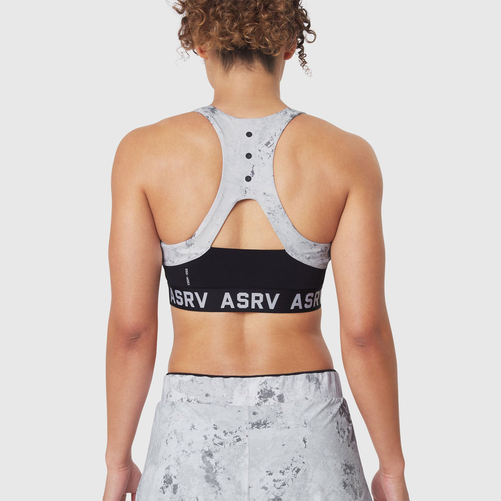 W083. LYCRA® ADAPTIV Racerback Sports Bra - Sedona Snow Camo