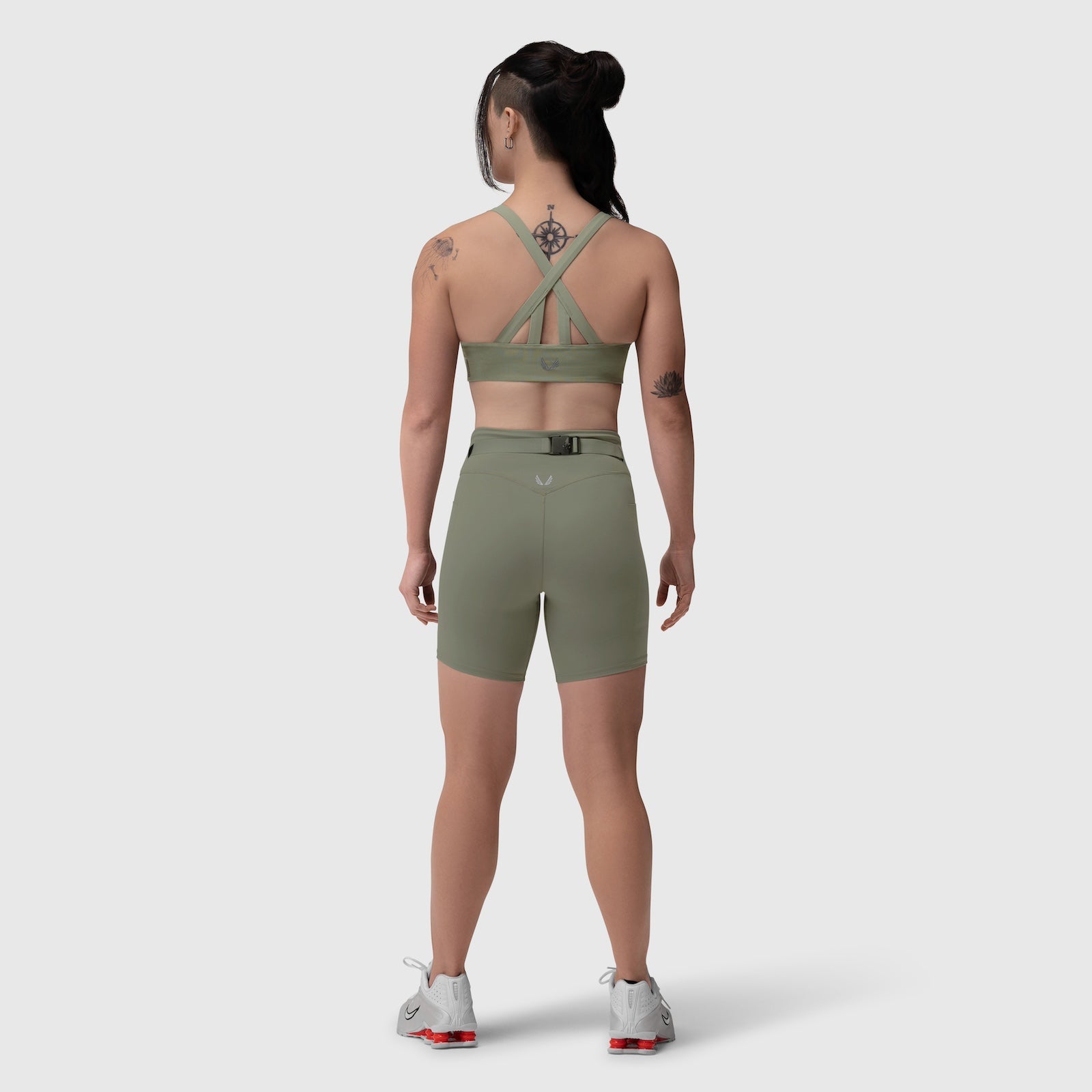 W039. LYCRA® Hybrid Sports Bra - Sage