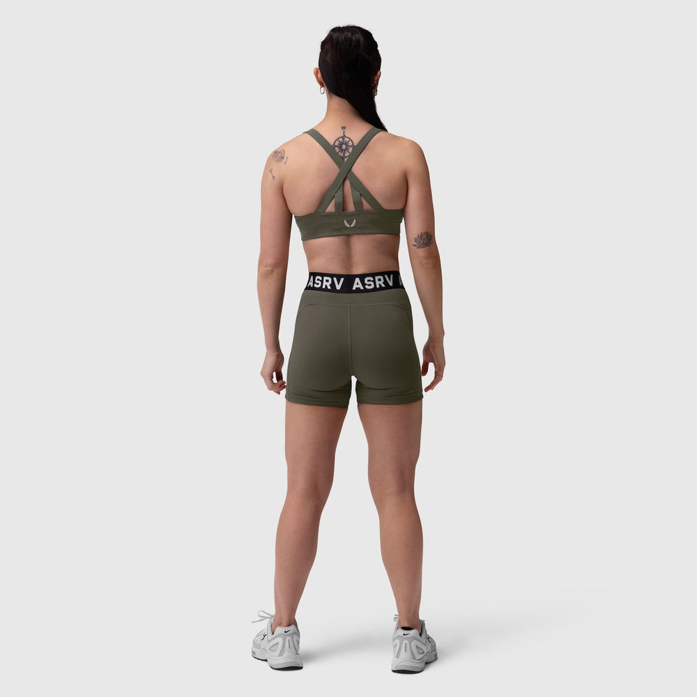 W039. LYCRA® Hybrid Sports Bra - Olive