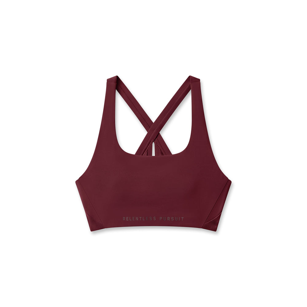 W039. LYCRA® Hybrid Sports Bra - Crimson