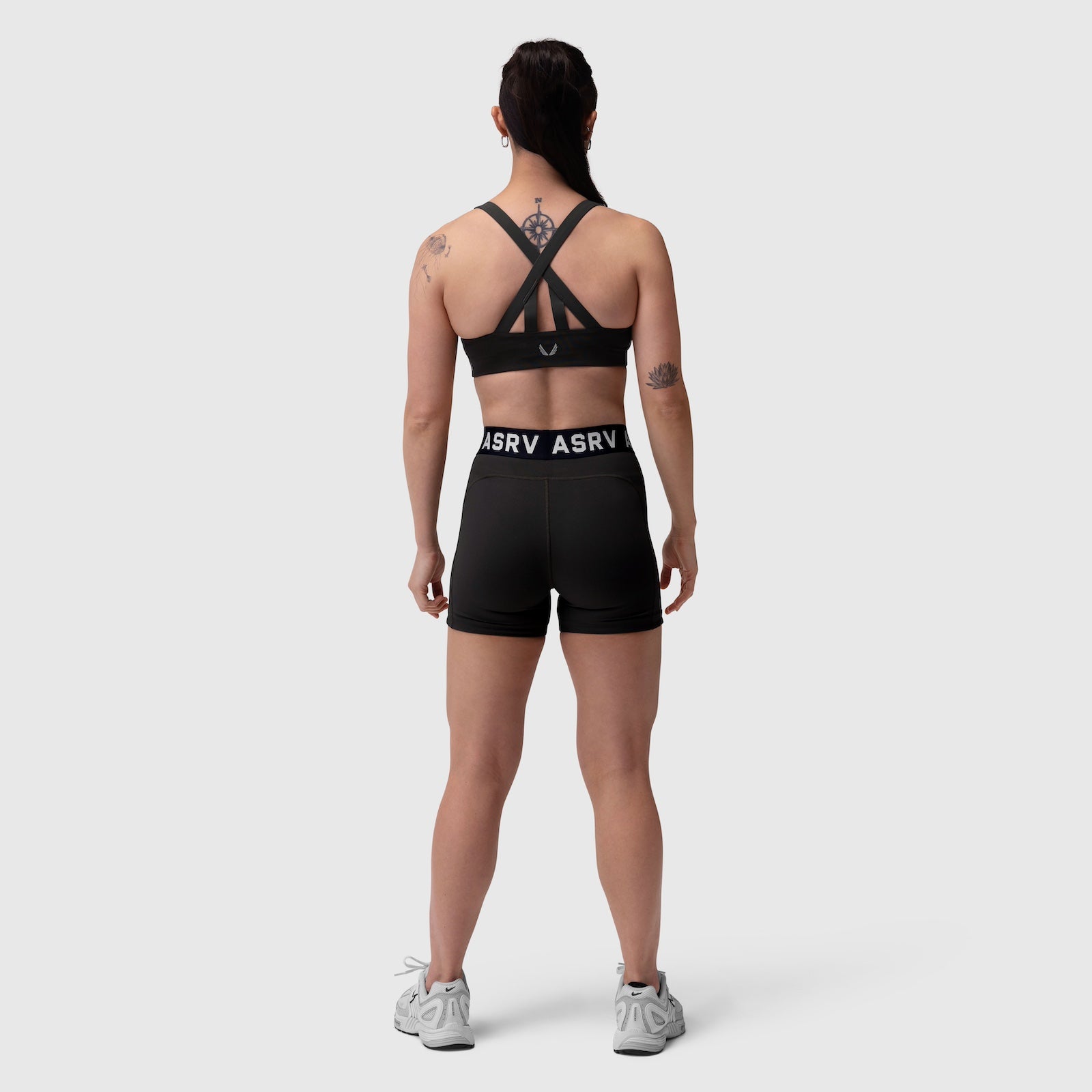 W039. LYCRA® Hybrid Sports Bra - Black