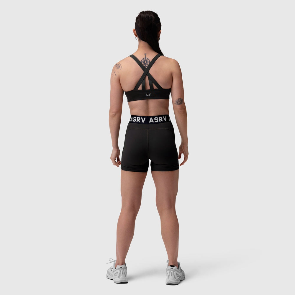 W039. LYCRA® Hybrid Sports Bra - Black